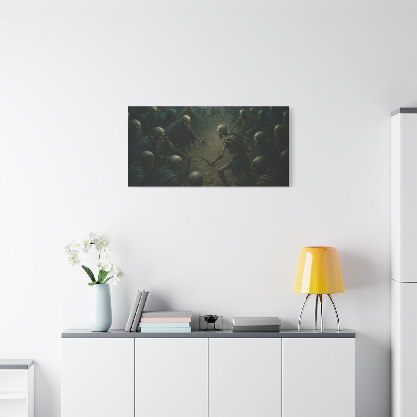 Eerie Skeleton Art Print, Dark Wall Decor, Gothic Home Decoration, Horror Artwork, Unique Gift for Halloween