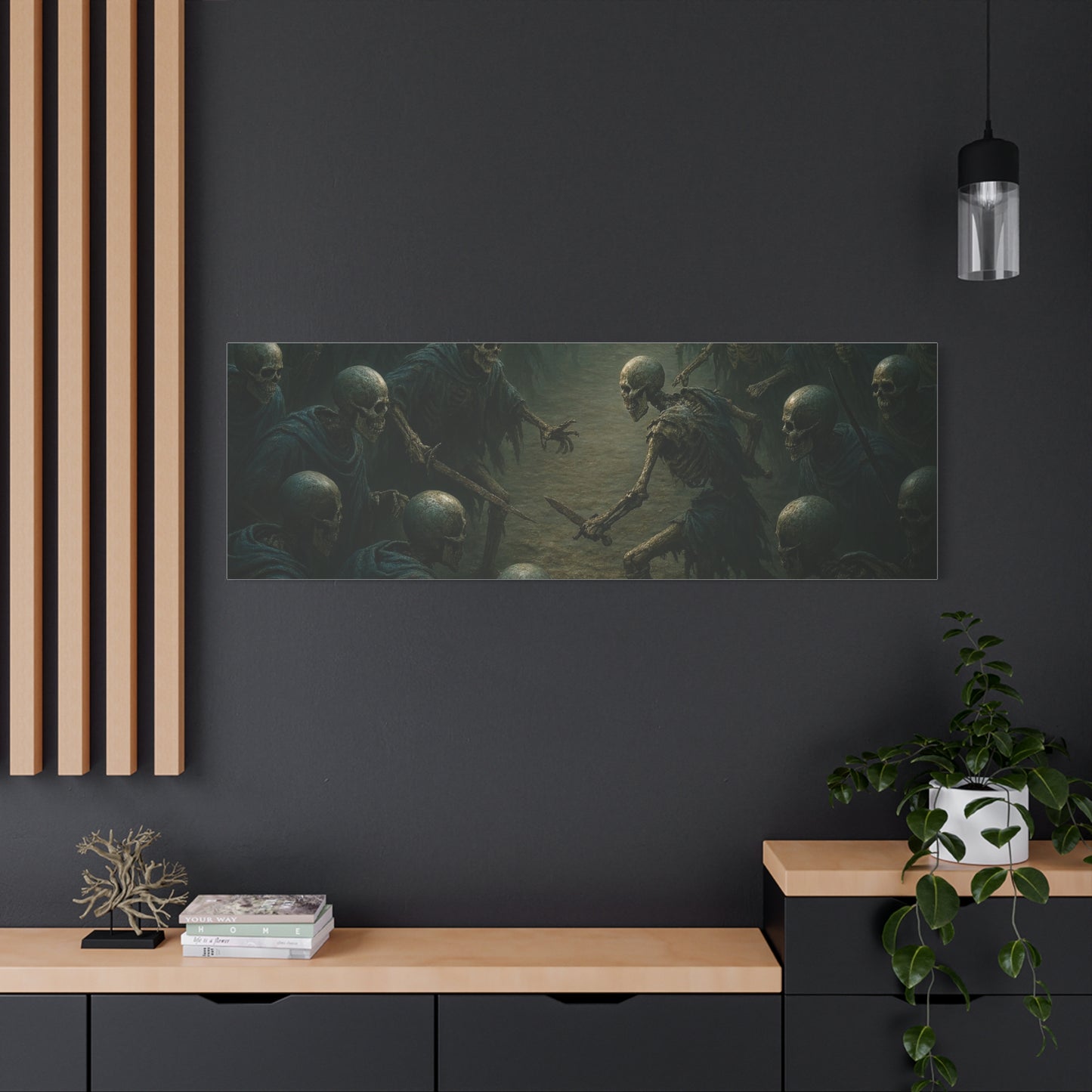 Eerie Skeleton Art Print, Dark Wall Decor, Gothic Home Decoration, Horror Artwork, Unique Gift for Halloween