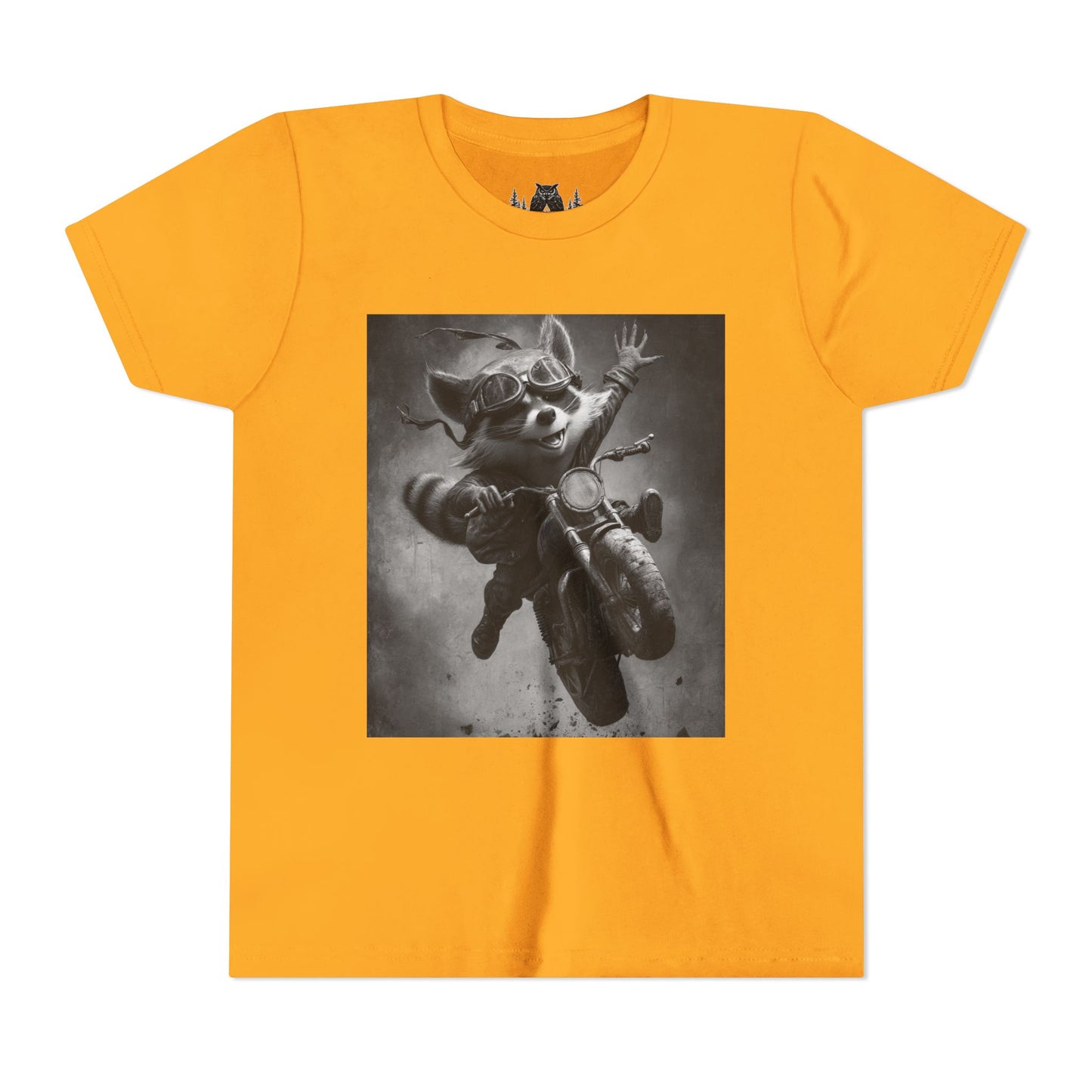 Adventure Awaits Youth Tee, Cool Kids Shirt, Motorcycle Graphic T-Shirt, Fun Gift for Boys, Playful Apparel for Adventures