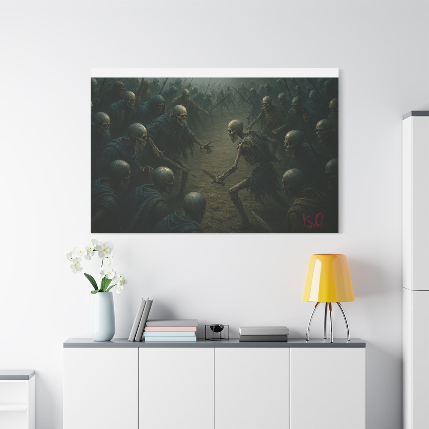 Eerie Skeleton Art Print, Dark Wall Decor, Gothic Home Decoration, Horror Artwork, Unique Gift for Halloween