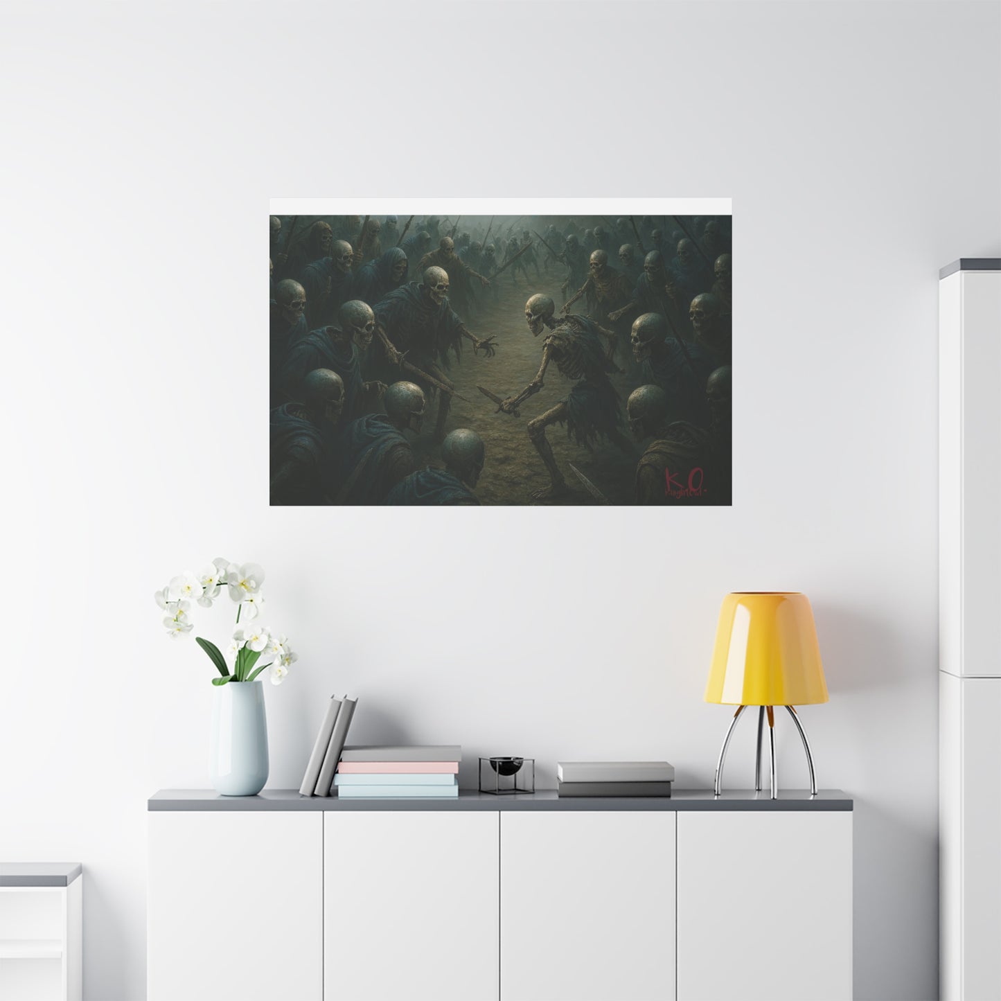 Eerie Skeleton Art Print, Dark Wall Decor, Gothic Home Decoration, Horror Artwork, Unique Gift for Halloween