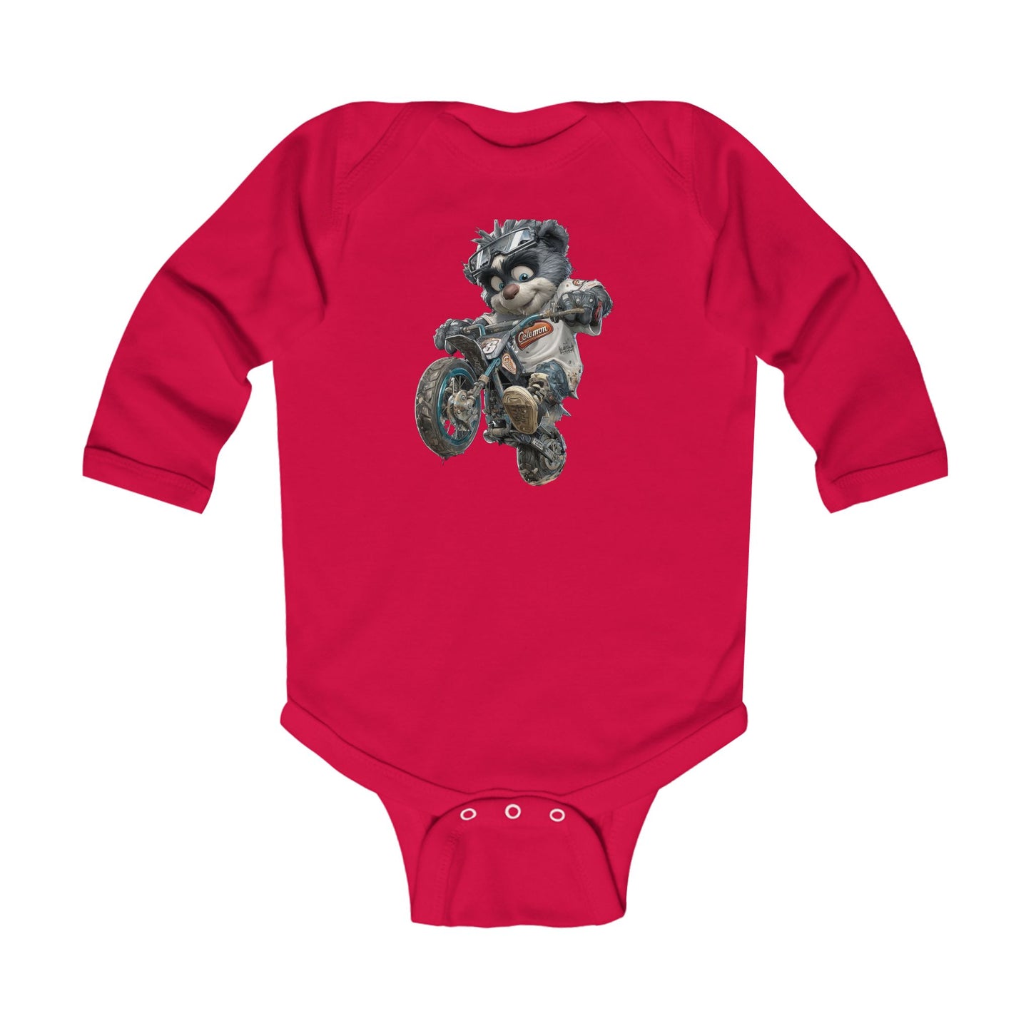 Cool Motorcycle Racer Infant Long Sleeve Bodysuit - Baby Boy Outfit
