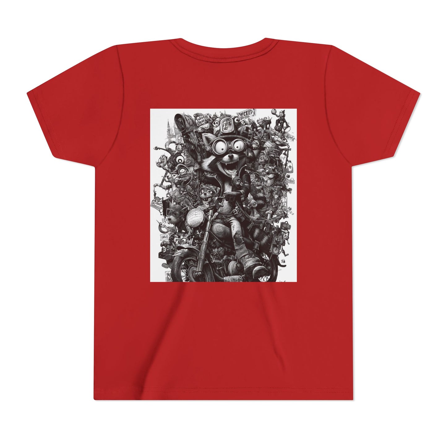 Adventure Awaits Youth Tee, Cool Kids Shirt, Motorcycle Graphic T-Shirt, Fun Gift for Boys, Playful Apparel for Adventures