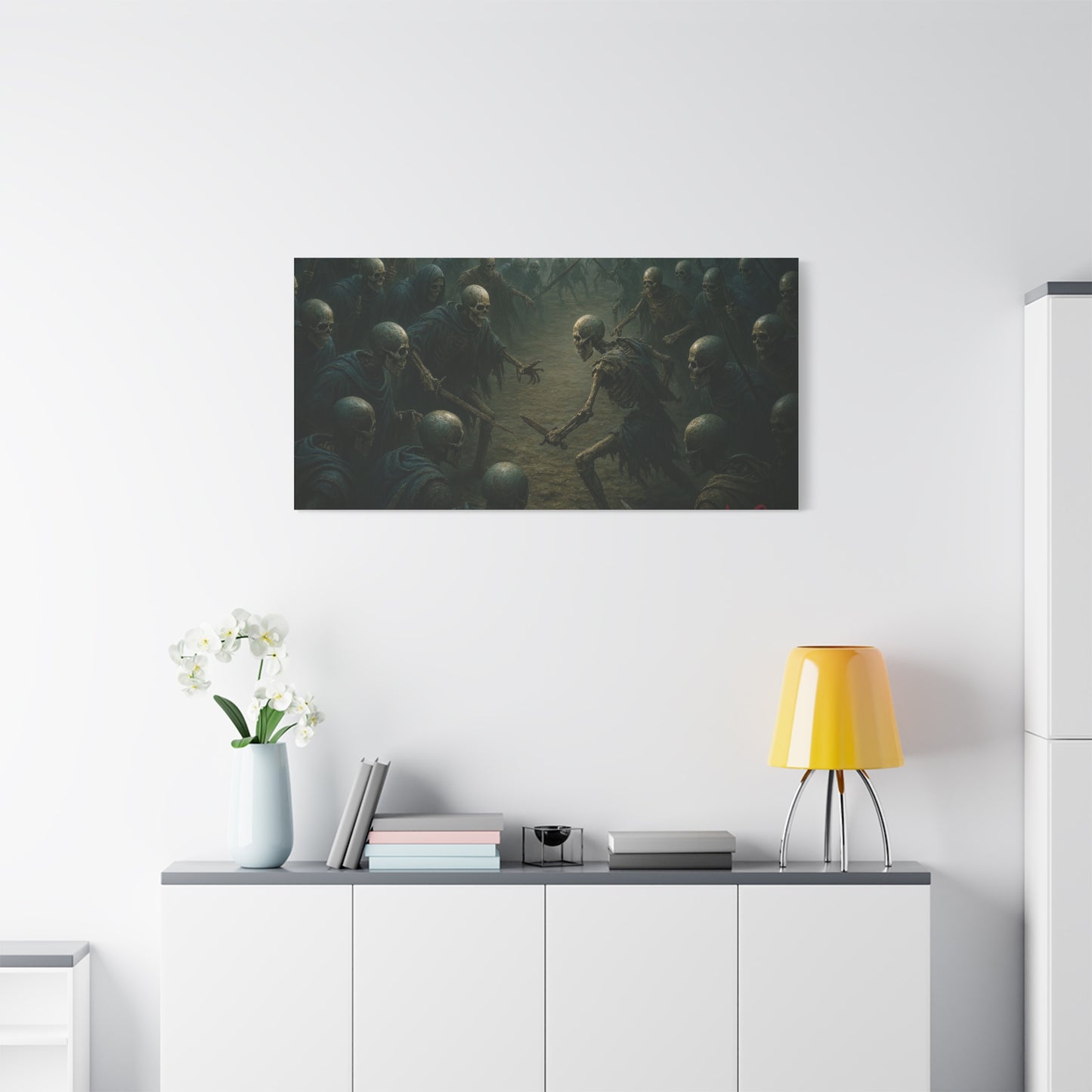 Eerie Skeleton Art Print, Dark Wall Decor, Gothic Home Decoration, Horror Artwork, Unique Gift for Halloween