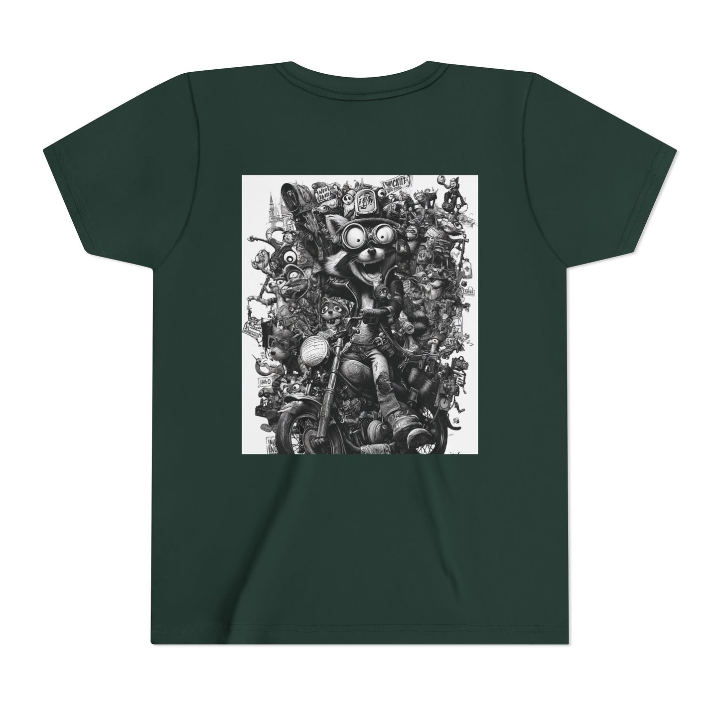 Adventure Awaits Youth Tee, Cool Kids Shirt, Motorcycle Graphic T-Shirt, Fun Gift for Boys, Playful Apparel for Adventures