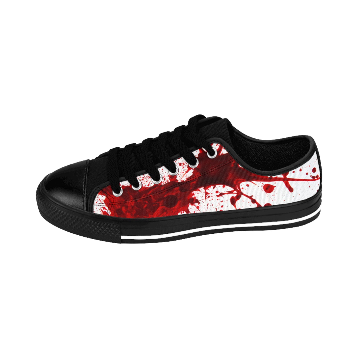 Blood Splatter Sneakers – Unique Canvas Shoes, Edgy Footwear, Horror Theme, Gift for Halloween, Statement Kicks