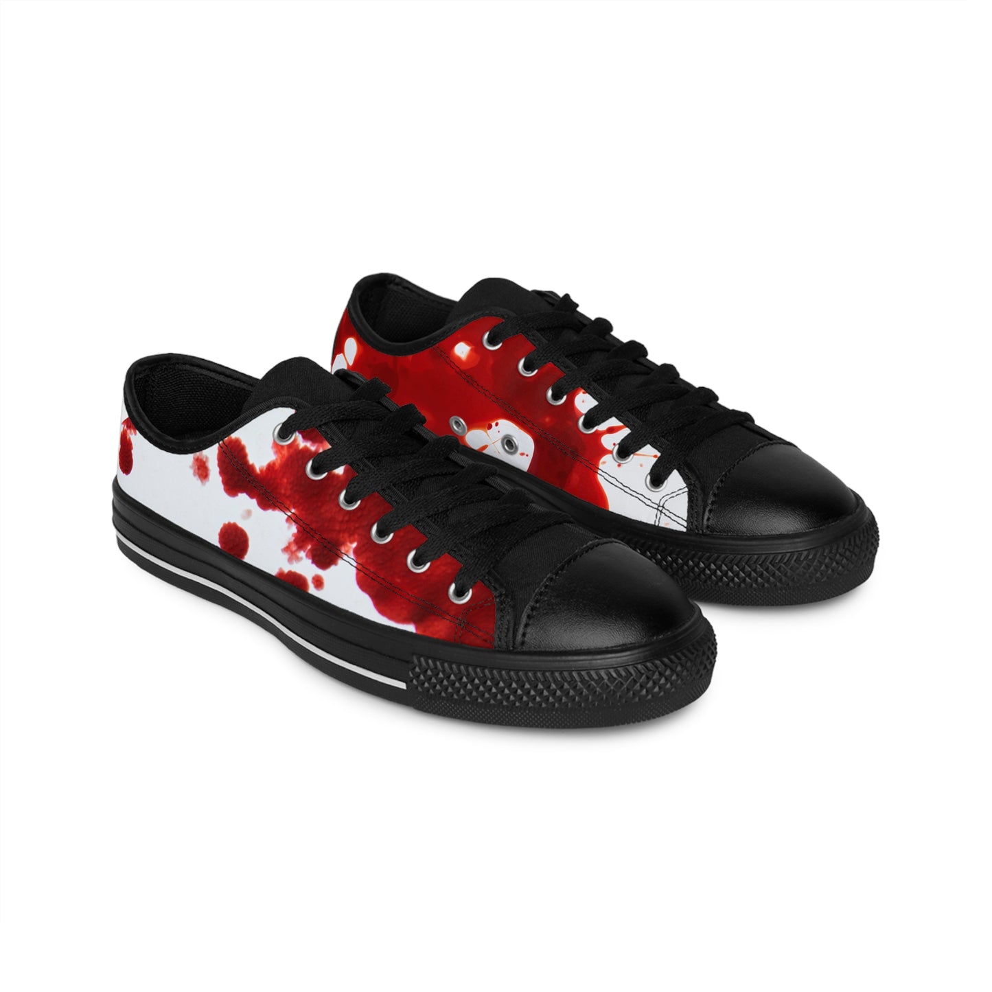 Blood Splatter Sneakers – Unique Canvas Shoes, Edgy Footwear, Horror Theme, Gift for Halloween, Statement Kicks