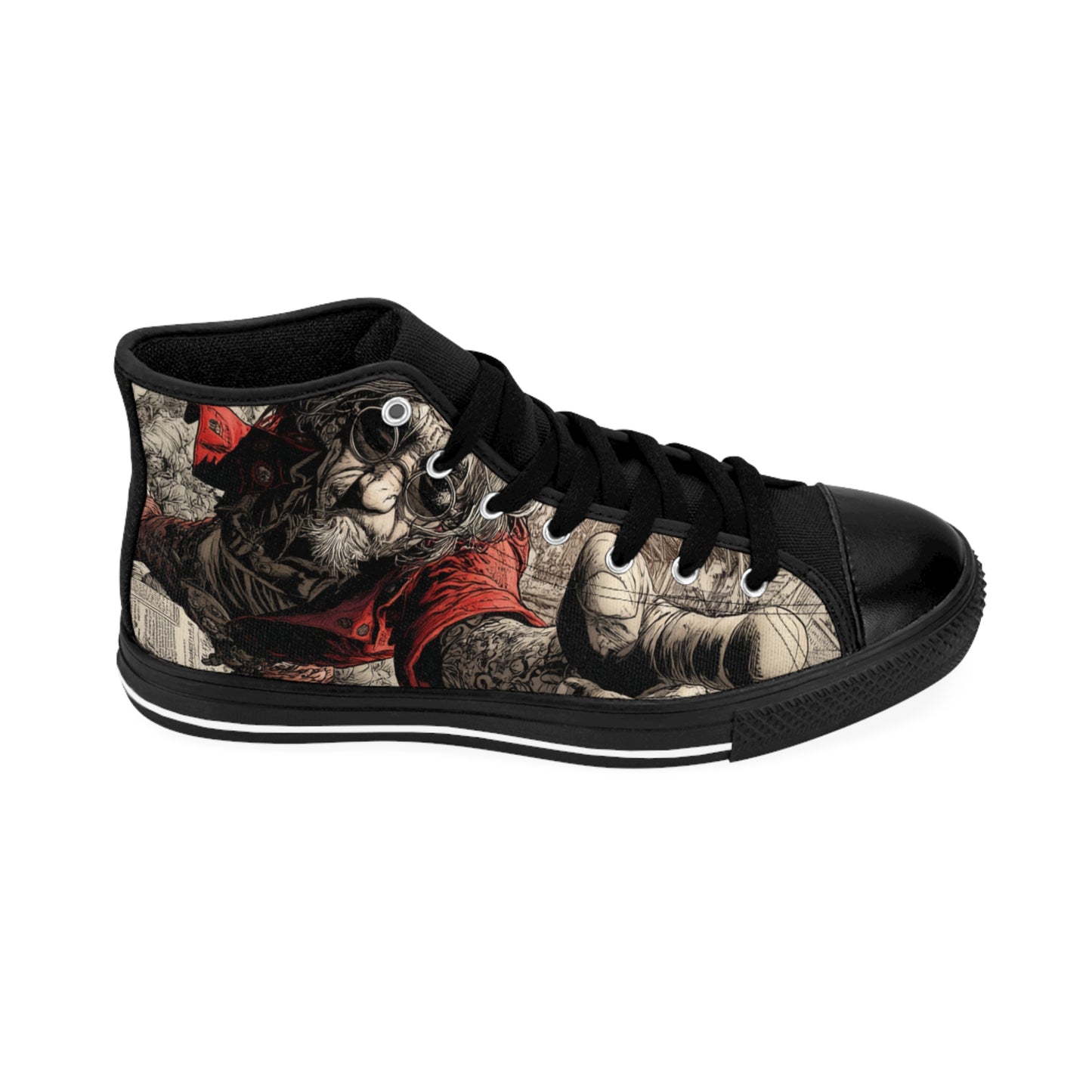 Men's Classic Sneakers with Unique Graphic Design – Stylish High-Top Shoes for Trendsetters
