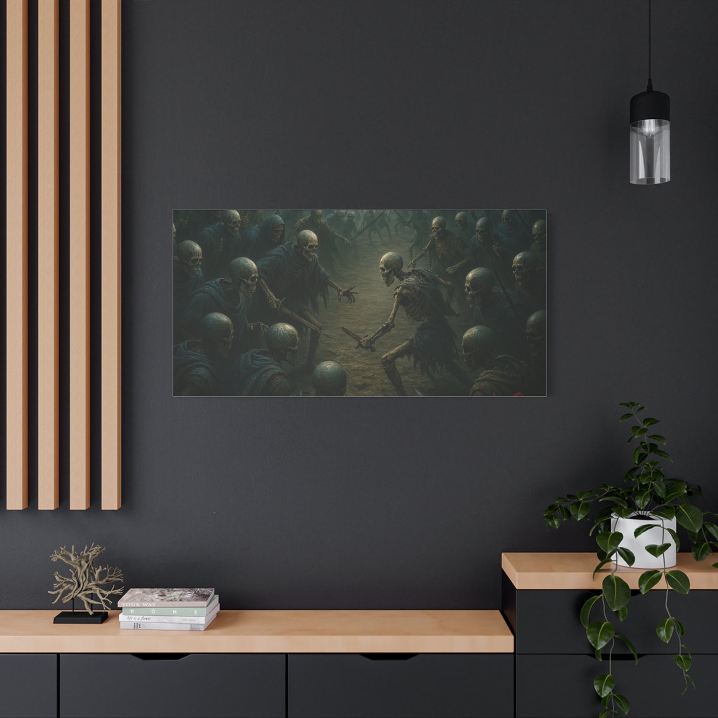 Eerie Skeleton Art Print, Dark Wall Decor, Gothic Home Decoration, Horror Artwork, Unique Gift for Halloween