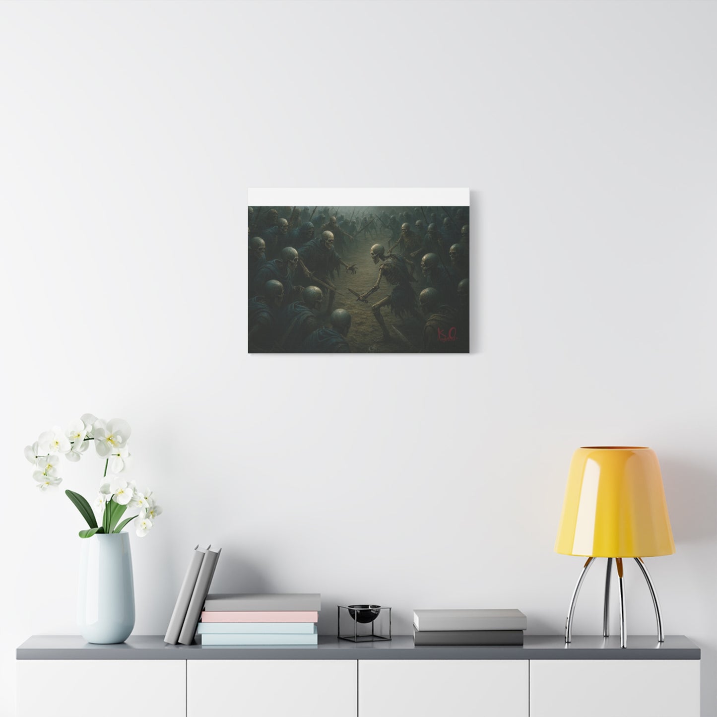 Eerie Skeleton Art Print, Dark Wall Decor, Gothic Home Decoration, Horror Artwork, Unique Gift for Halloween