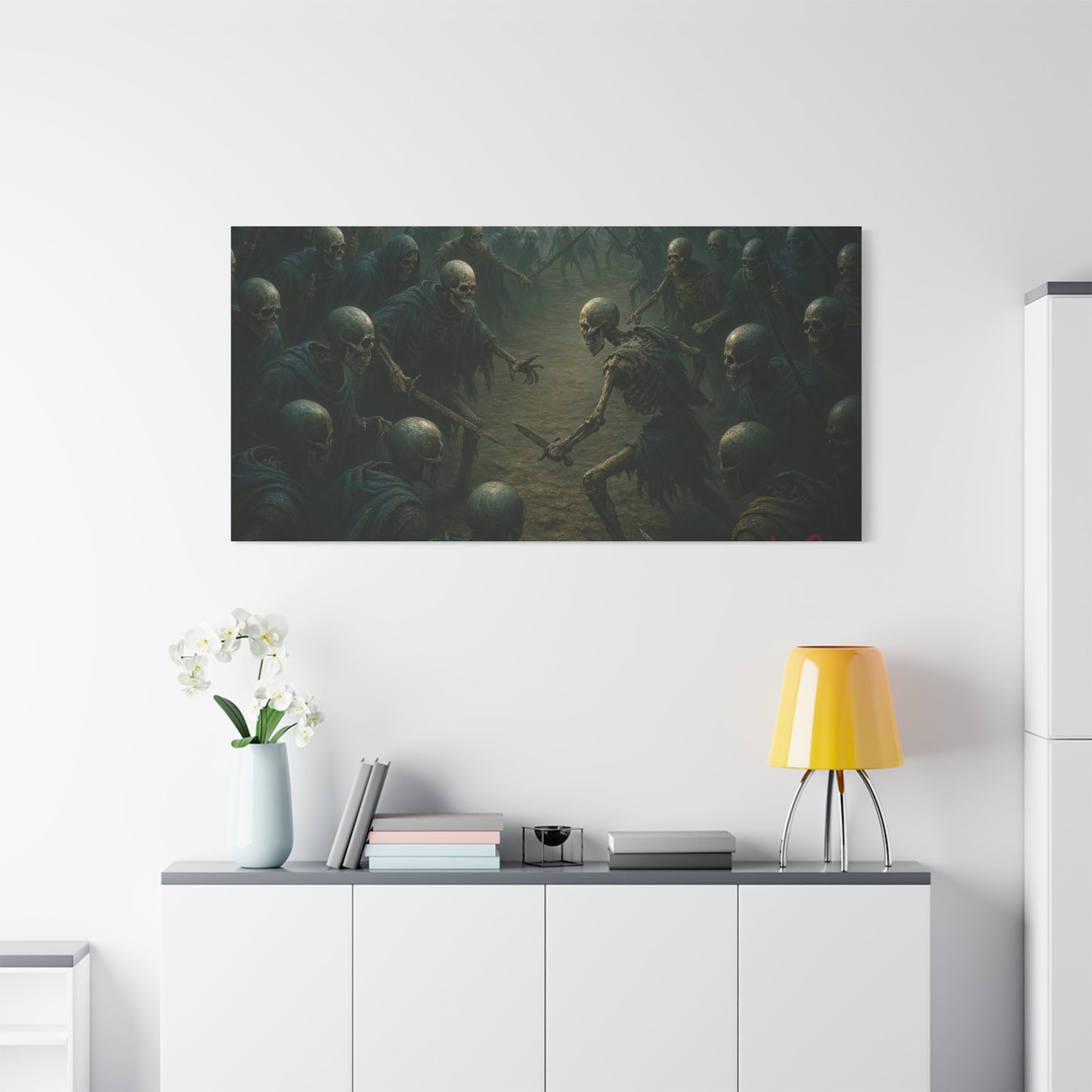 Eerie Skeleton Art Print, Dark Wall Decor, Gothic Home Decoration, Horror Artwork, Unique Gift for Halloween