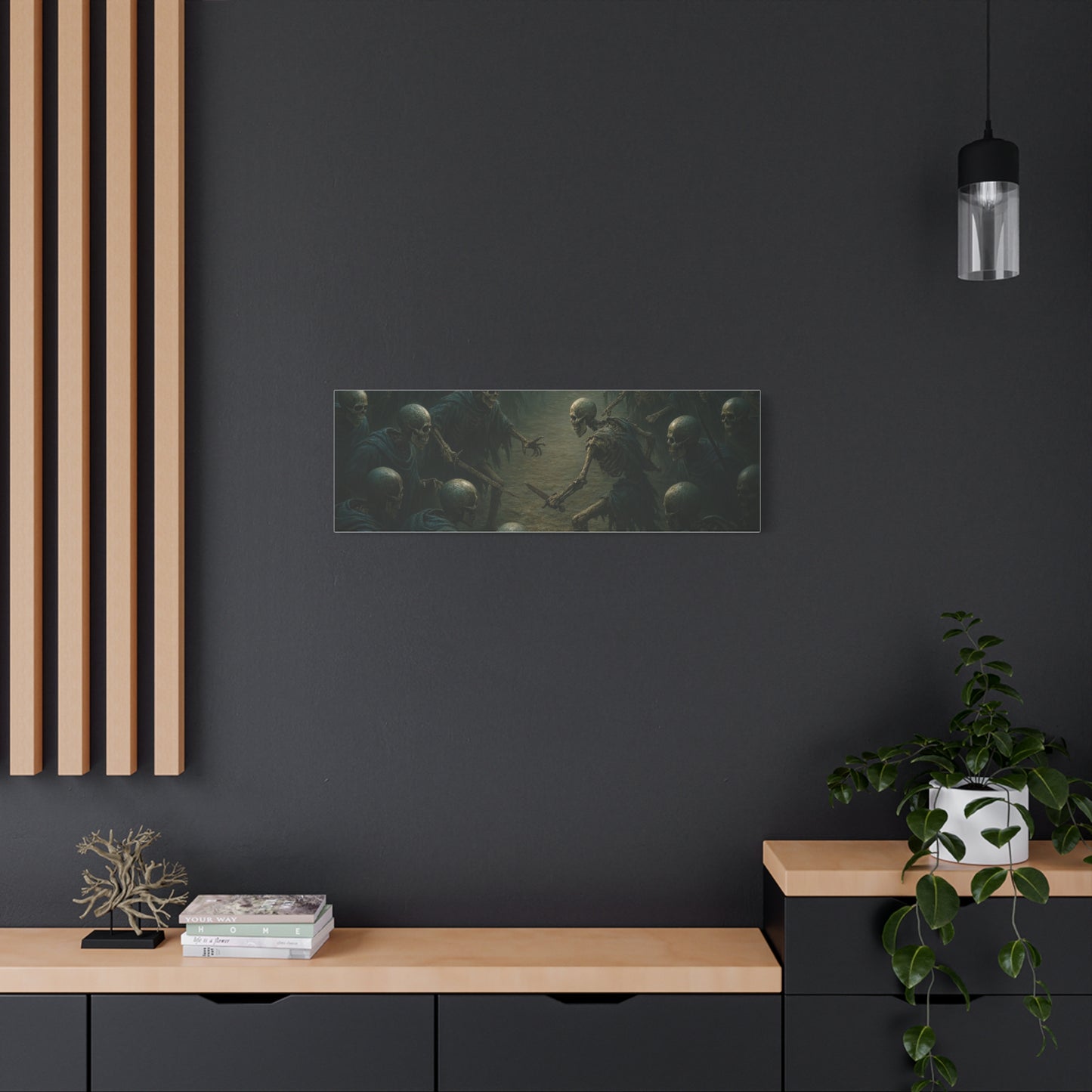 Eerie Skeleton Art Print, Dark Wall Decor, Gothic Home Decoration, Horror Artwork, Unique Gift for Halloween