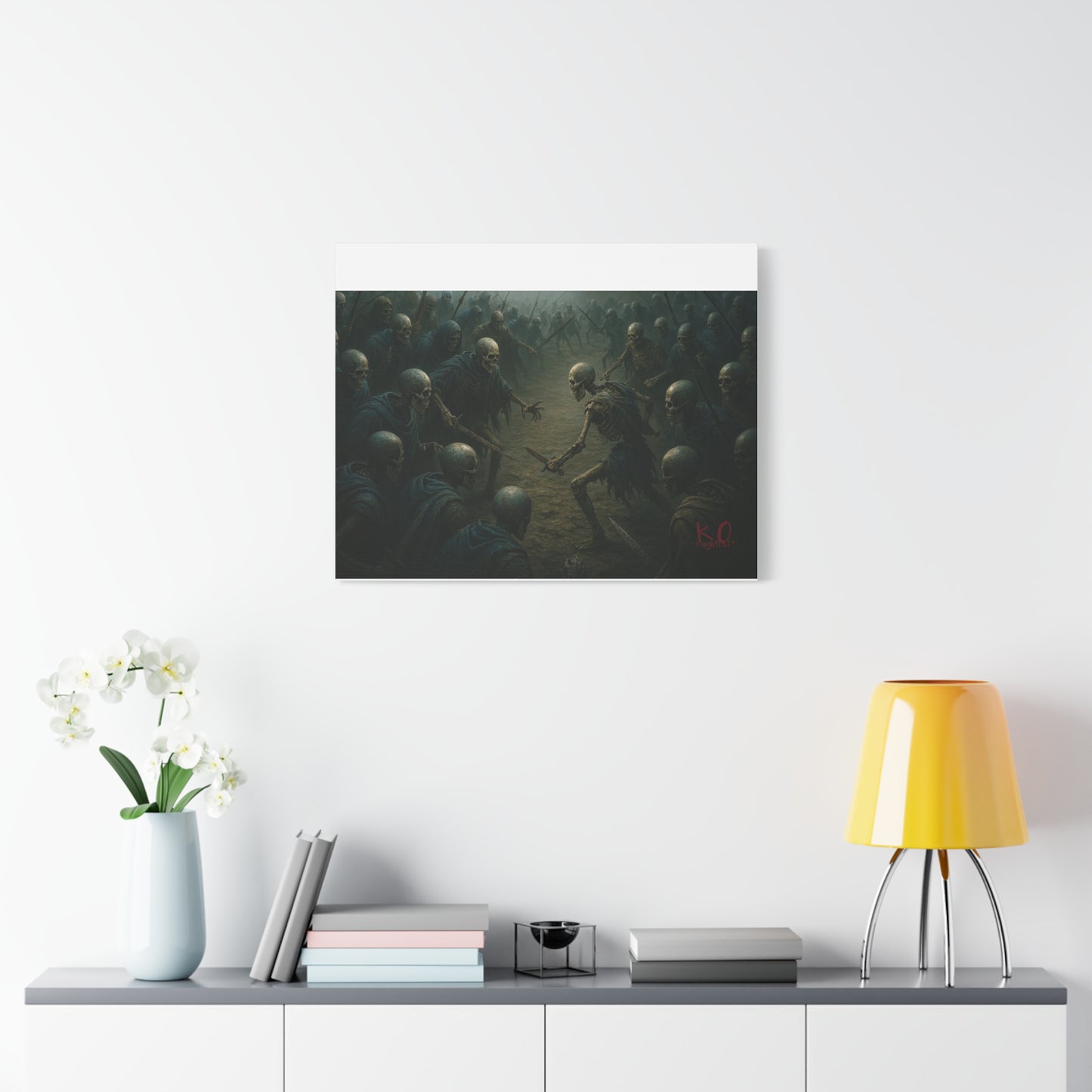 Eerie Skeleton Art Print, Dark Wall Decor, Gothic Home Decoration, Horror Artwork, Unique Gift for Halloween