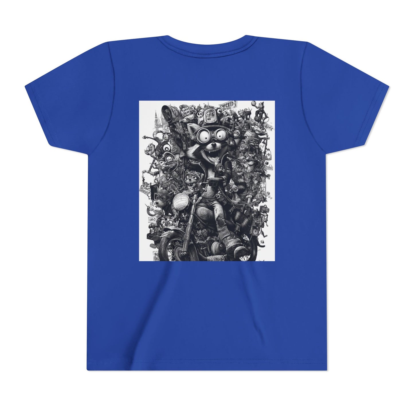 Adventure Awaits Youth Tee, Cool Kids Shirt, Motorcycle Graphic T-Shirt, Fun Gift for Boys, Playful Apparel for Adventures