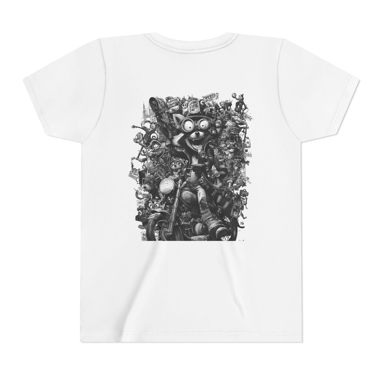 Adventure Awaits Youth Tee, Cool Kids Shirt, Motorcycle Graphic T-Shirt, Fun Gift for Boys, Playful Apparel for Adventures