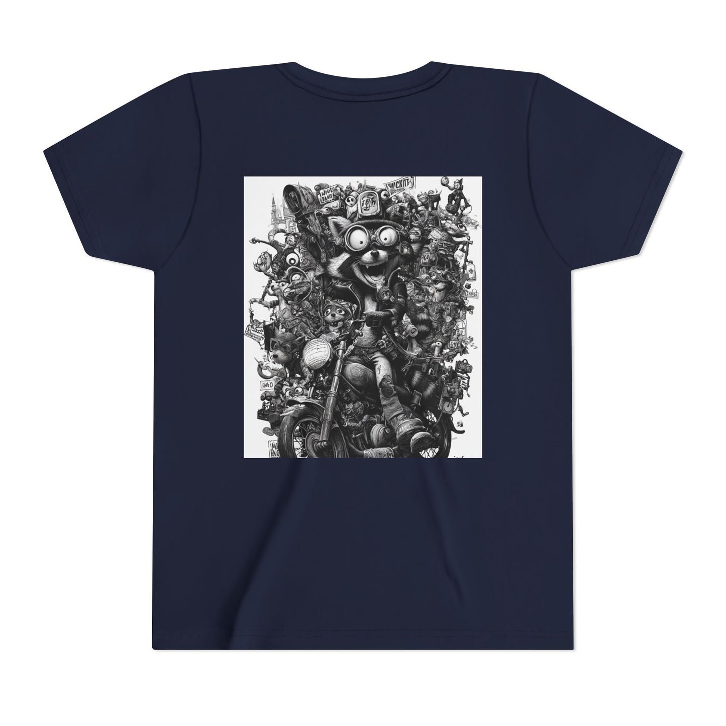 Adventure Awaits Youth Tee, Cool Kids Shirt, Motorcycle Graphic T-Shirt, Fun Gift for Boys, Playful Apparel for Adventures