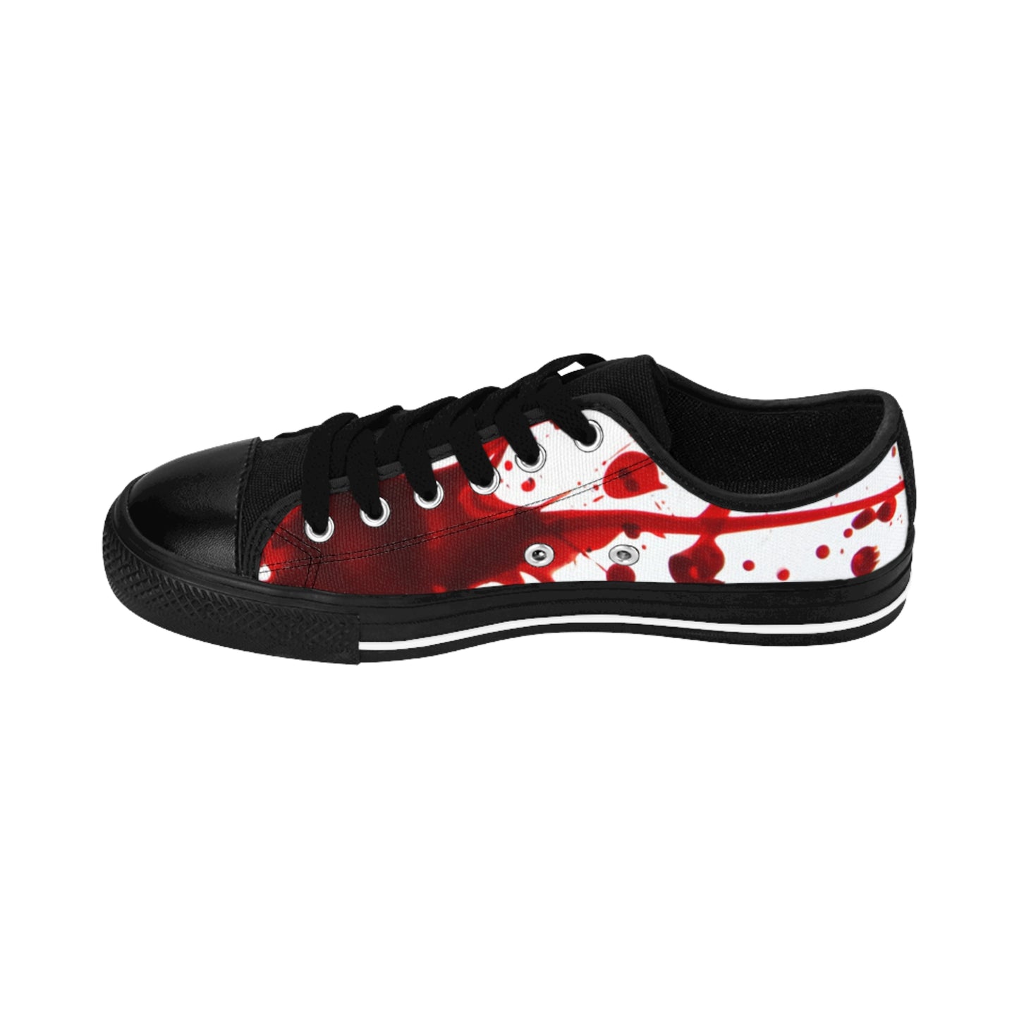 Blood Splatter Sneakers – Unique Canvas Shoes, Edgy Footwear, Horror Theme, Gift for Halloween, Statement Kicks