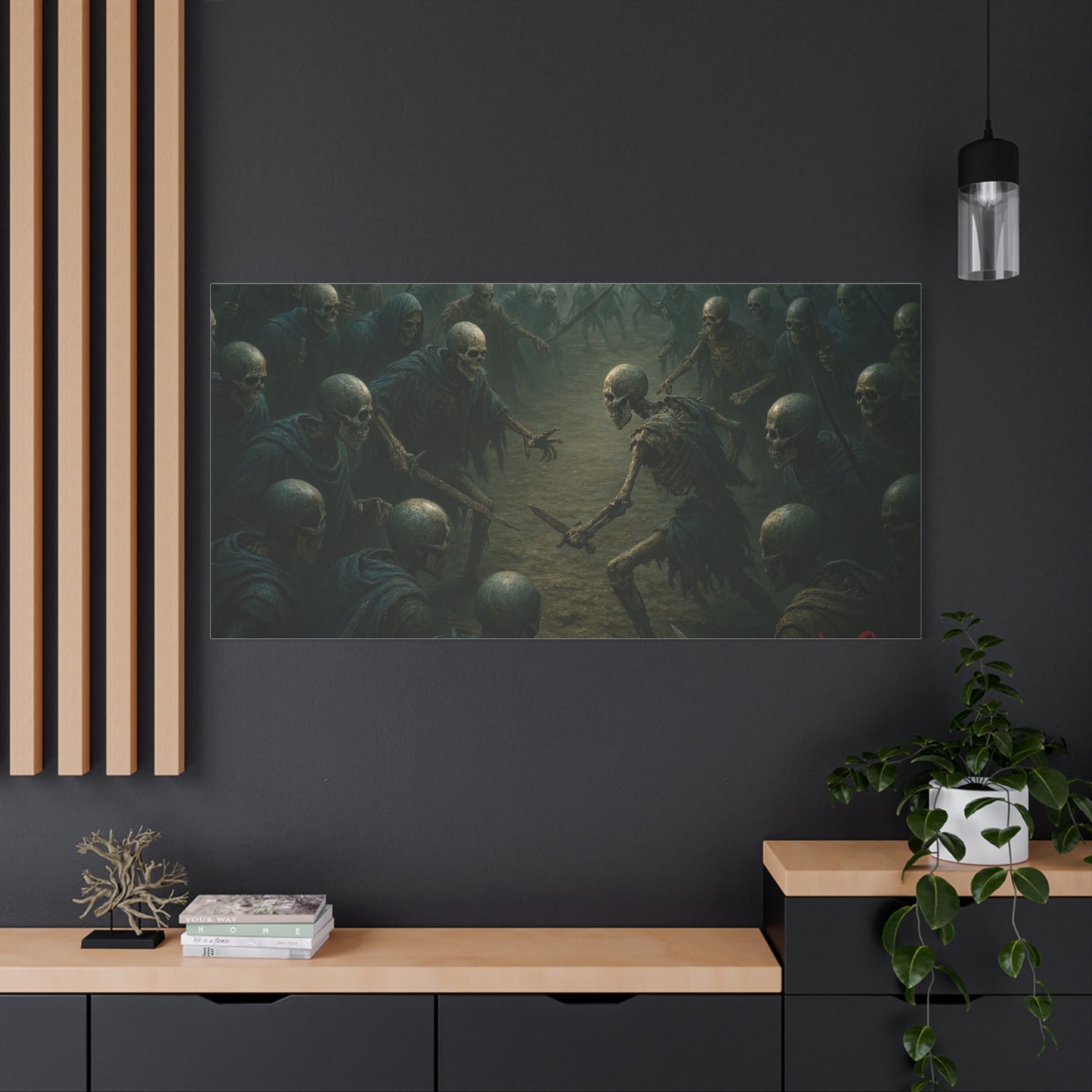 Eerie Skeleton Art Print, Dark Wall Decor, Gothic Home Decoration, Horror Artwork, Unique Gift for Halloween