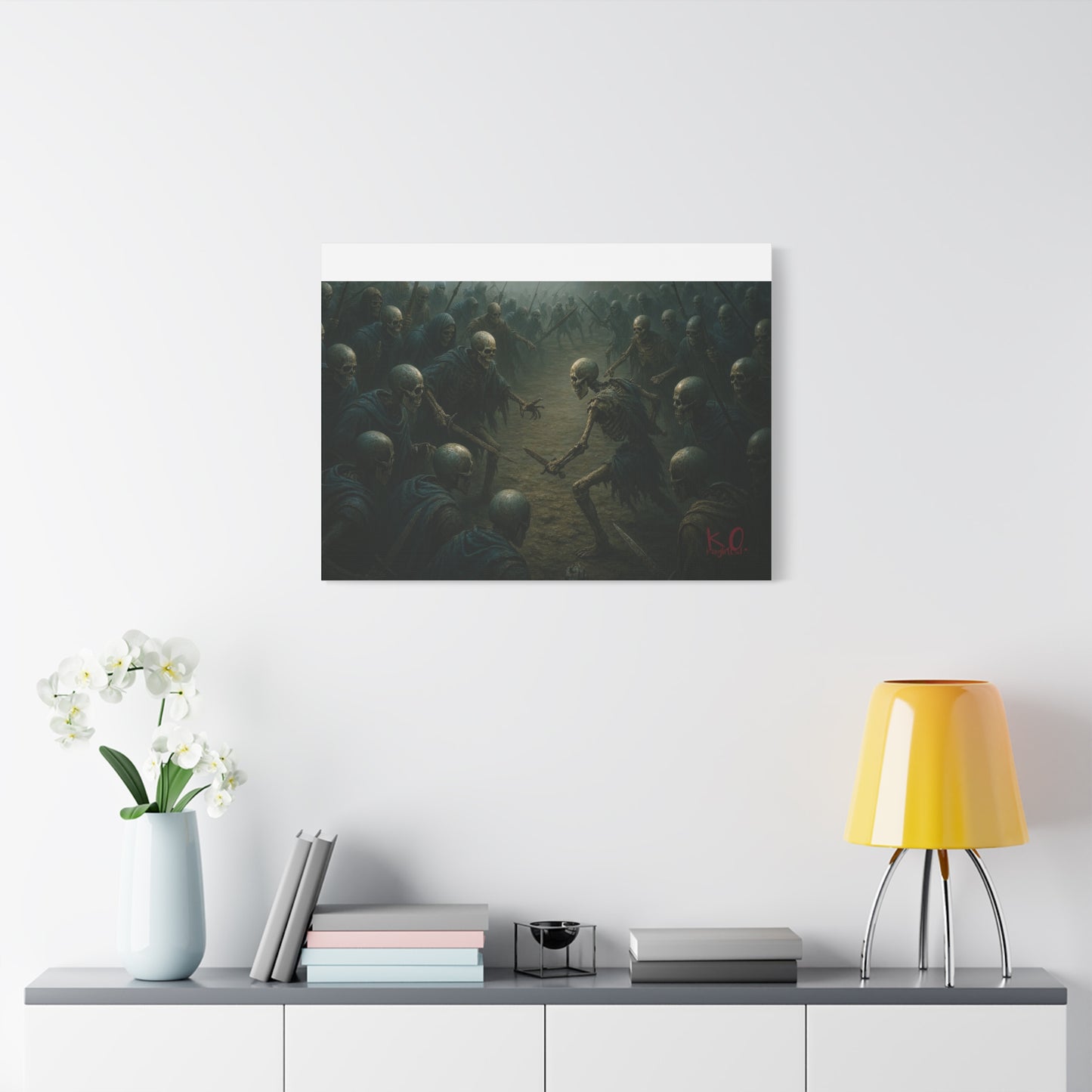 Eerie Skeleton Art Print, Dark Wall Decor, Gothic Home Decoration, Horror Artwork, Unique Gift for Halloween