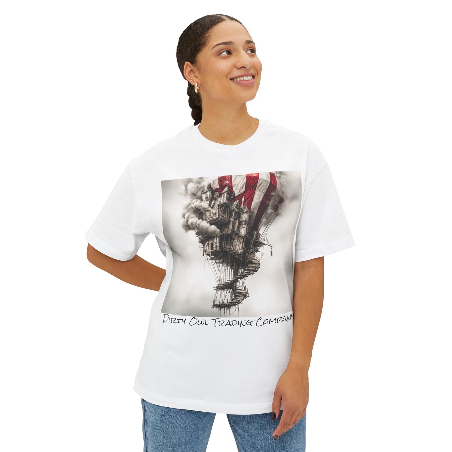 Oversized Tee Hot Air Balloon Mobile Home Adventure Shirt
