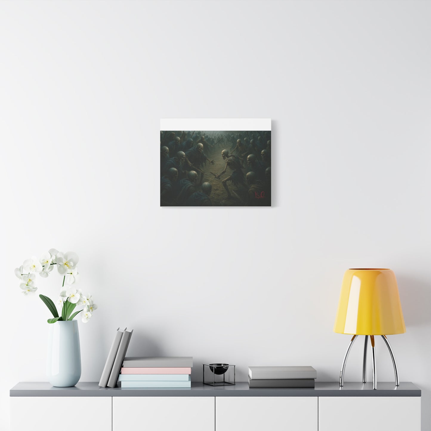 Eerie Skeleton Art Print, Dark Wall Decor, Gothic Home Decoration, Horror Artwork, Unique Gift for Halloween