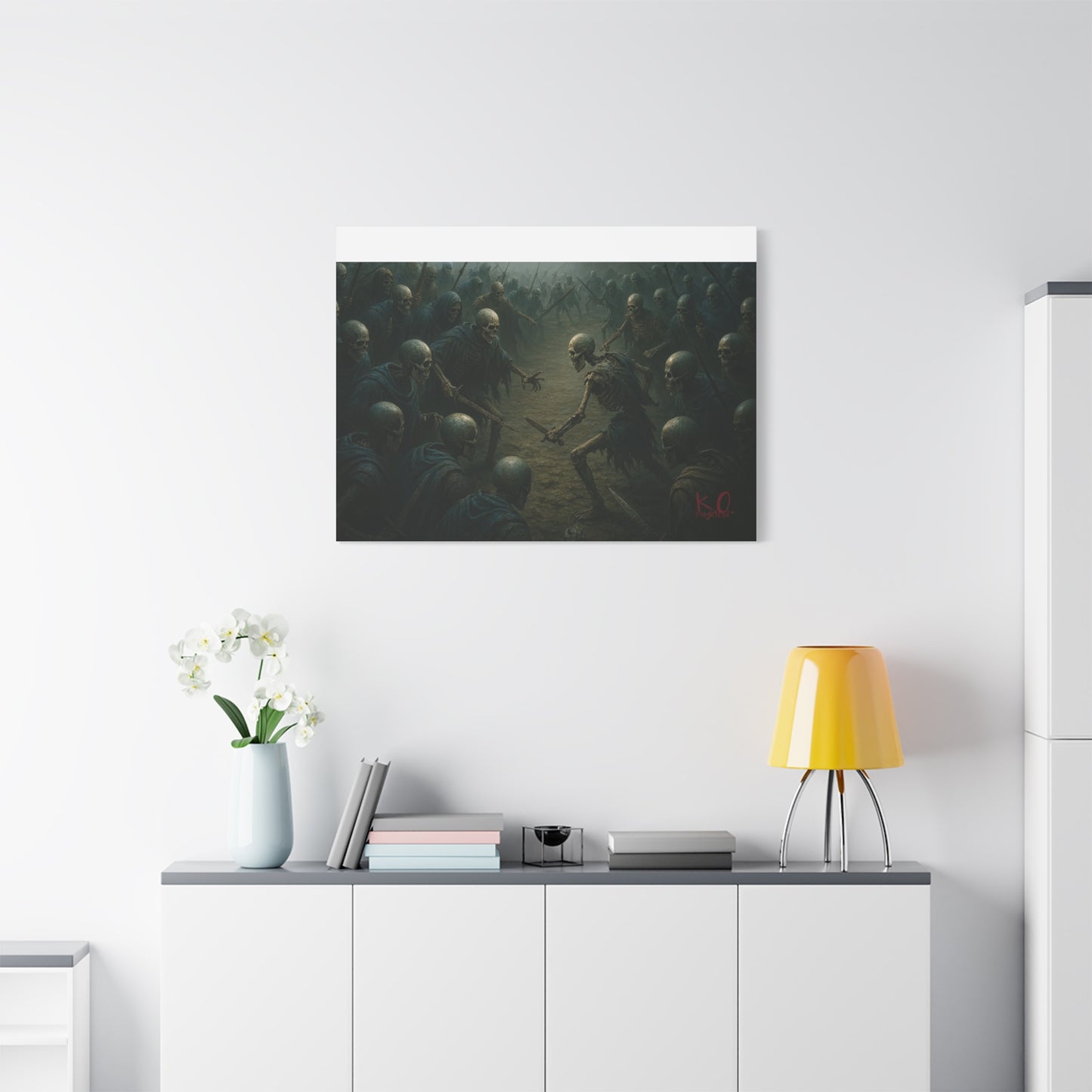 Eerie Skeleton Art Print, Dark Wall Decor, Gothic Home Decoration, Horror Artwork, Unique Gift for Halloween