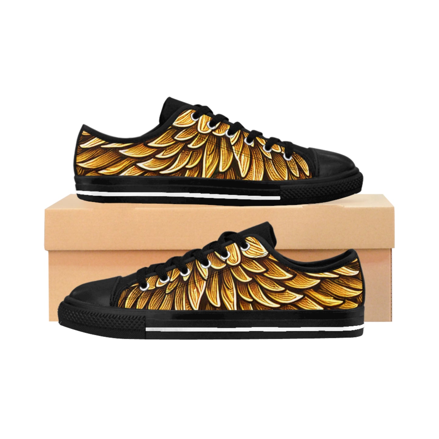 Gold Winged Men's Sneakers - Unique Style for A Bold Statement