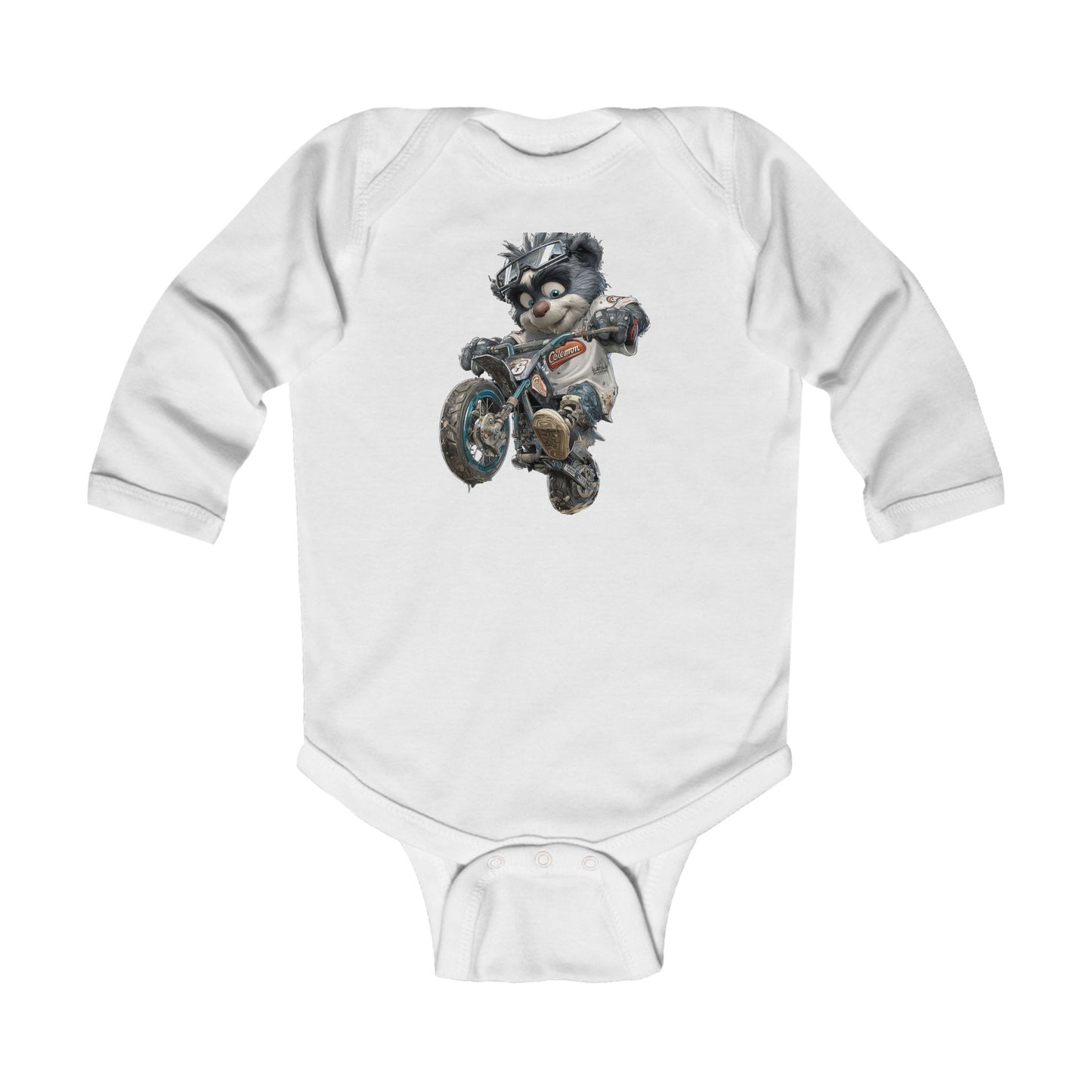 Cool Motorcycle Racer Infant Long Sleeve Bodysuit - Baby Boy Outfit