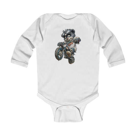 Cool Motorcycle Racer Infant Long Sleeve Bodysuit - Baby Boy Outfit