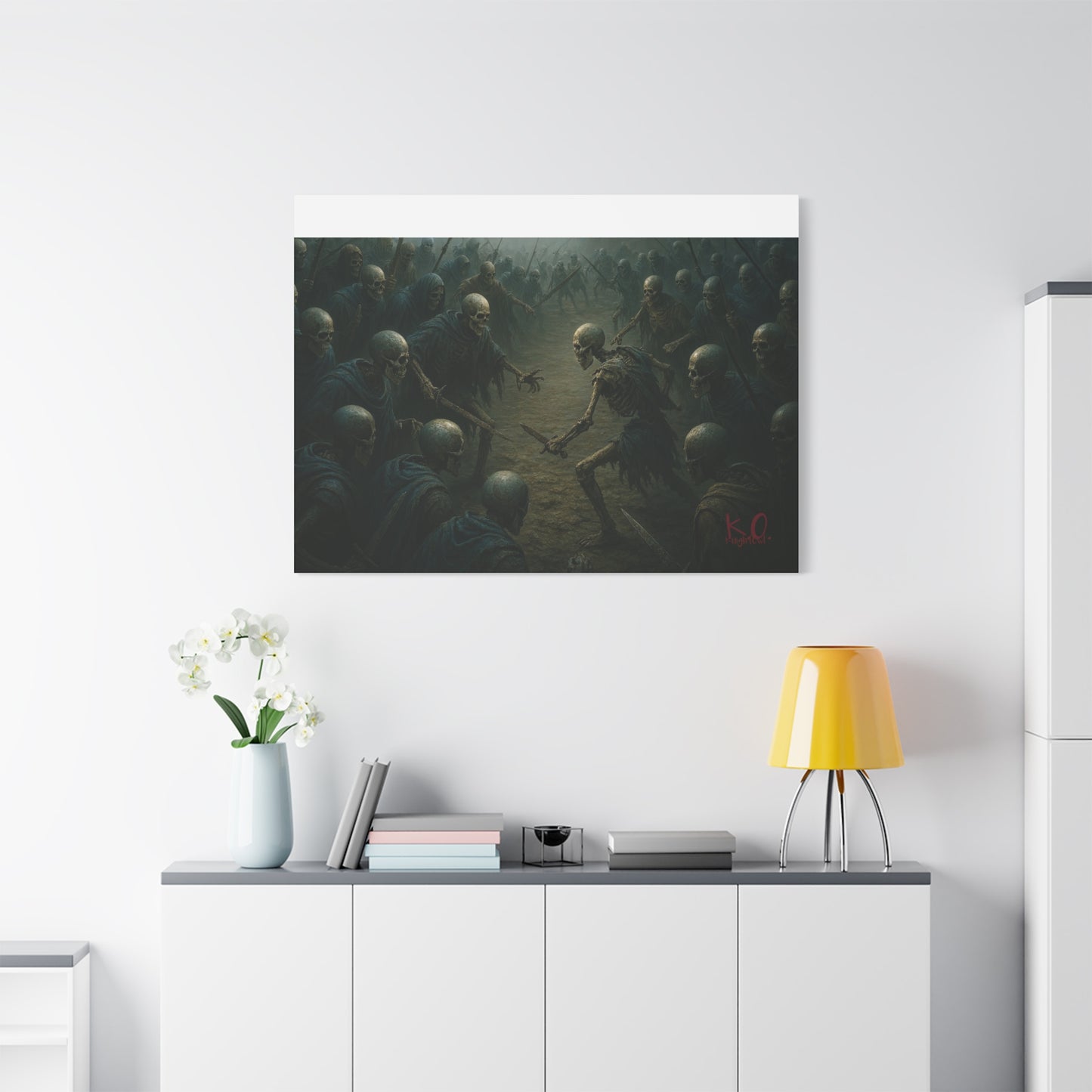 Eerie Skeleton Art Print, Dark Wall Decor, Gothic Home Decoration, Horror Artwork, Unique Gift for Halloween