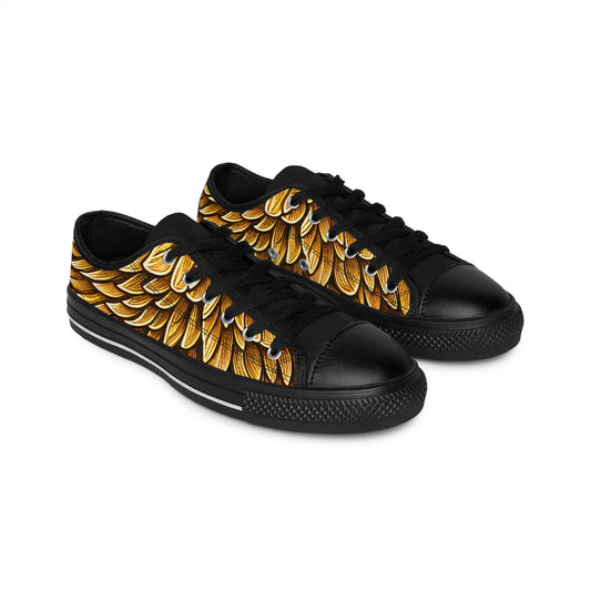 Gold Winged Men's Sneakers - Unique Style for A Bold Statement