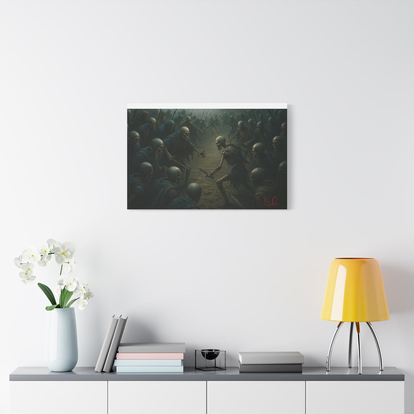 Eerie Skeleton Art Print, Dark Wall Decor, Gothic Home Decoration, Horror Artwork, Unique Gift for Halloween