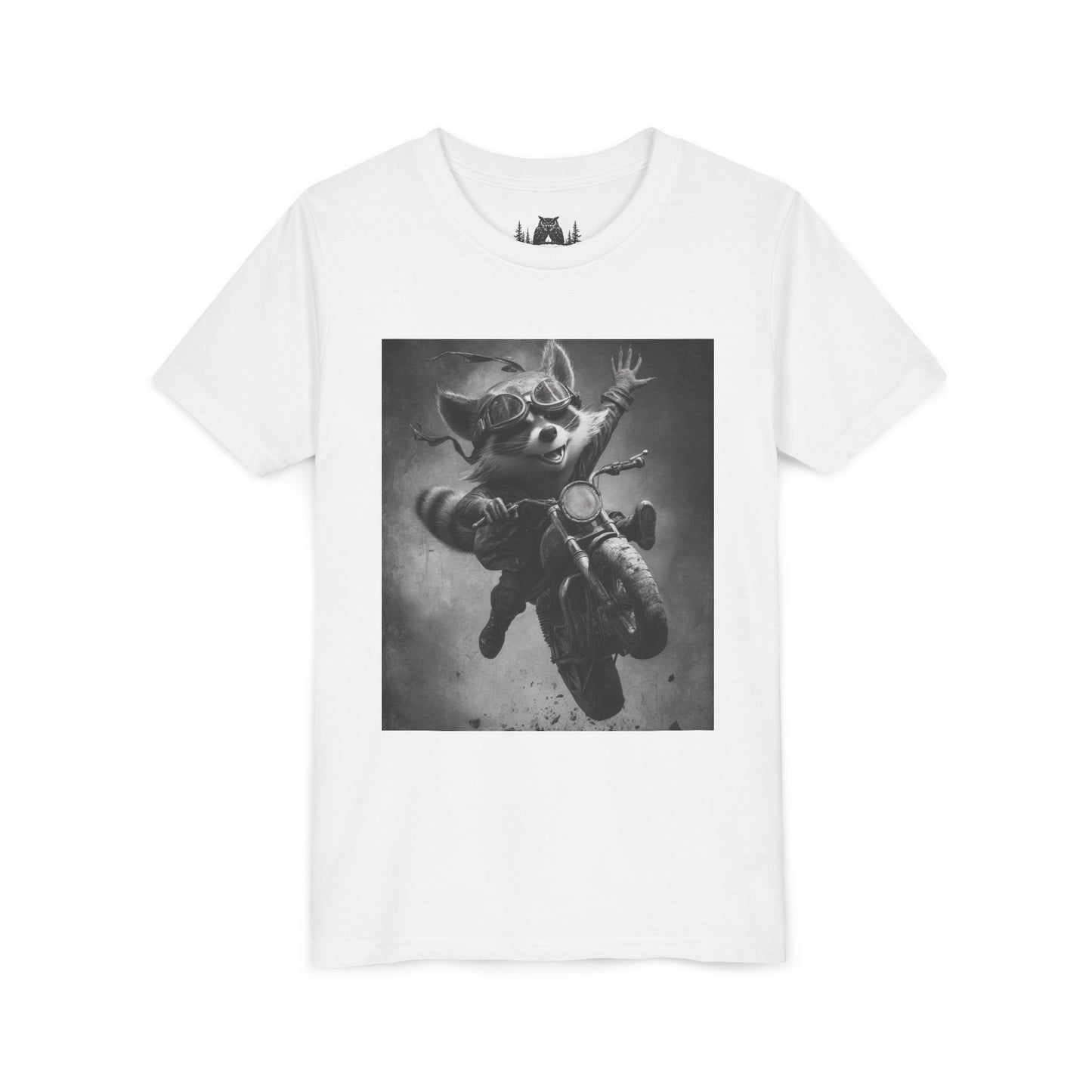 Adventure Awaits Youth Tee, Cool Kids Shirt, Motorcycle Graphic T-Shirt, Fun Gift for Boys, Playful Apparel for Adventures